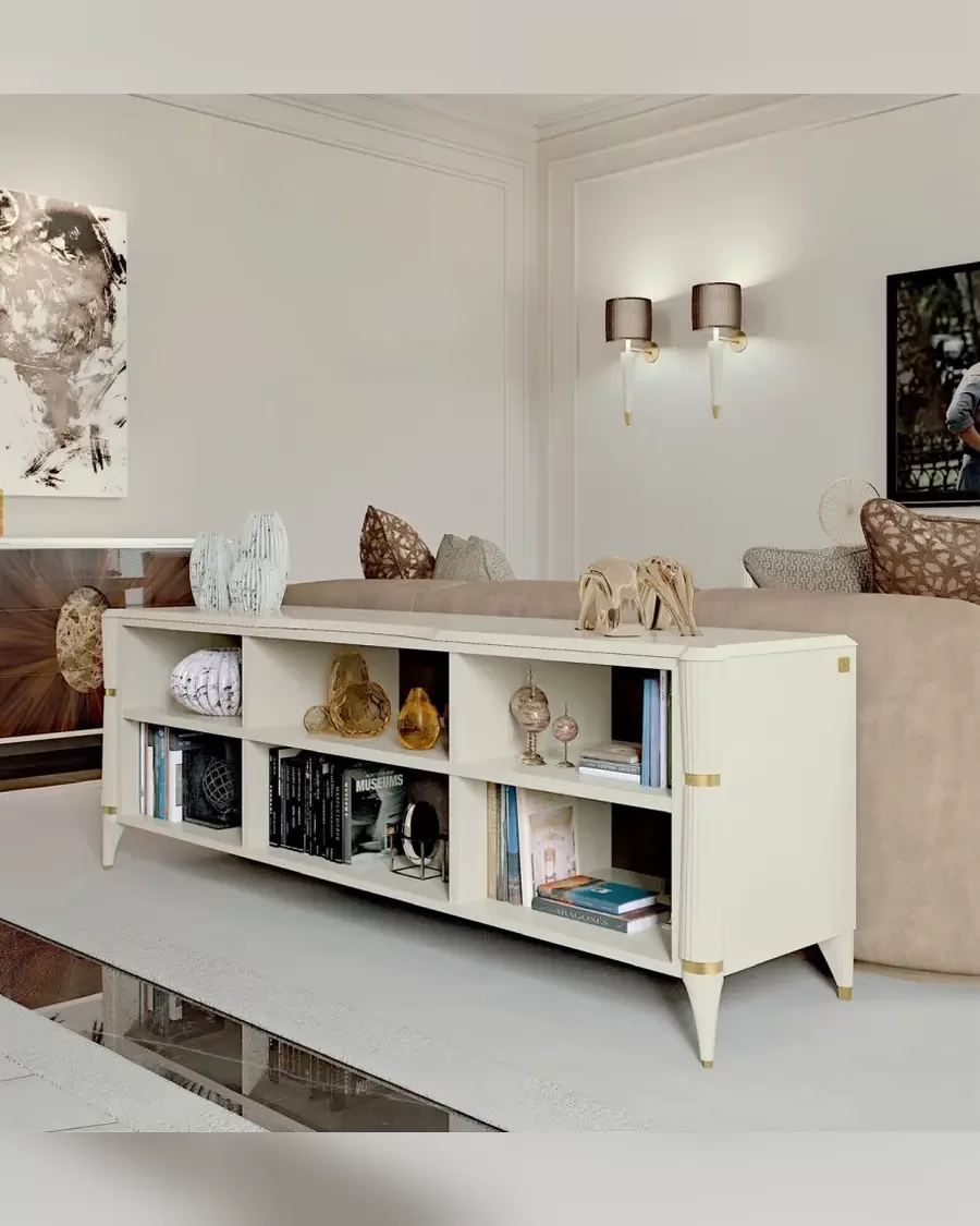 Ellipse Behind-Sofa Etagere, Ellipse lacquered furniture by Francesco Pasi