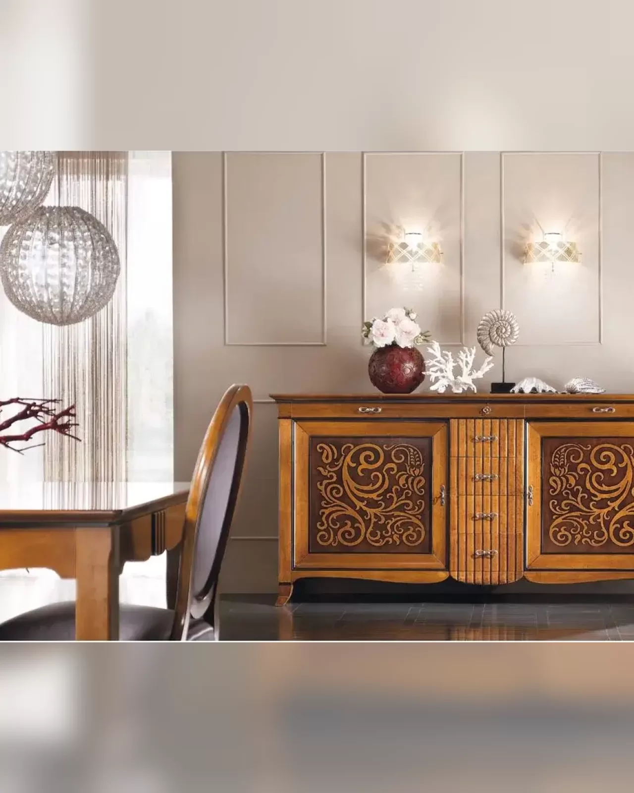 New Deco Sideboard with Natural Bicolor Panels by Francesco Pasi, high end traditional furniture