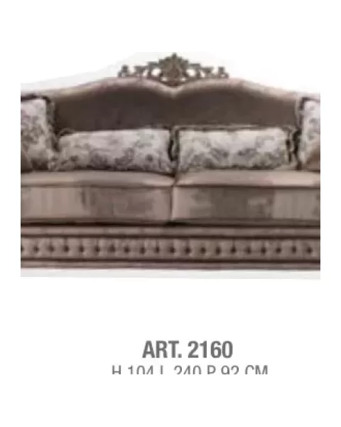 Gran Guardia Sofa with 6 Cushions, a classic sofa beside carved armchairs