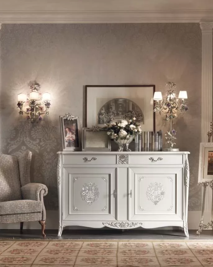 Gran Guardia Sideboard, 2 Doors by Francesco Pasi, carved dining room buffet