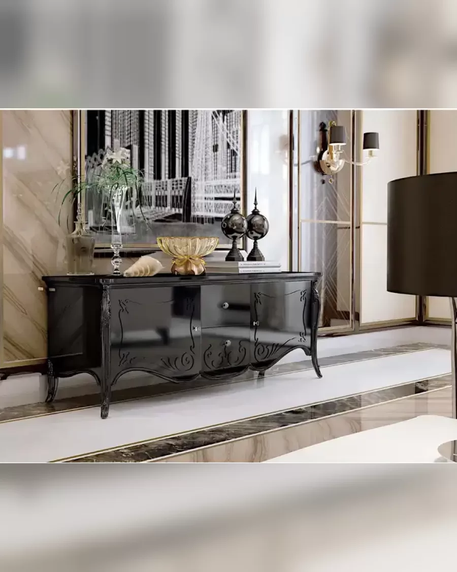 Opera TV Stand 3031 by Francesco Pasi, TV cabinet across from a center table for living room