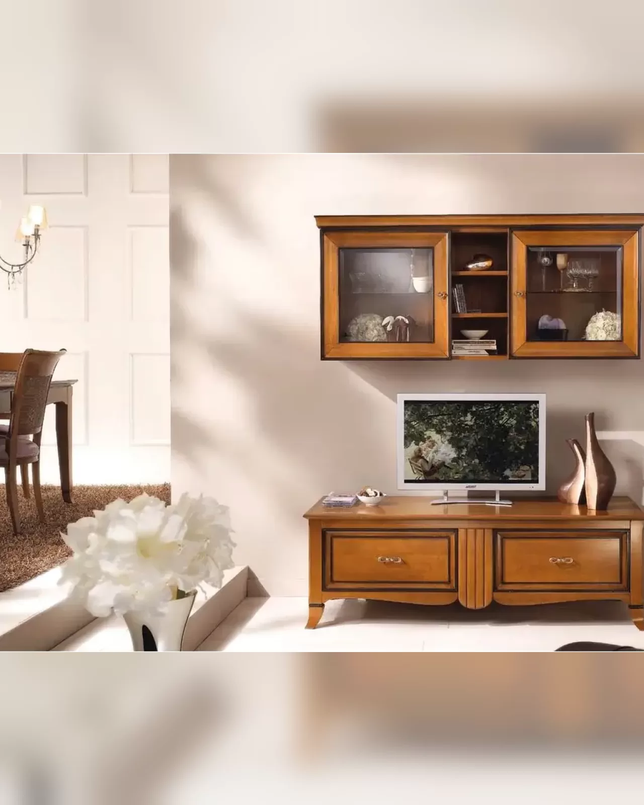 New Deco TV Stand with Shelf by Francesco Pasi, luxury classic furniture