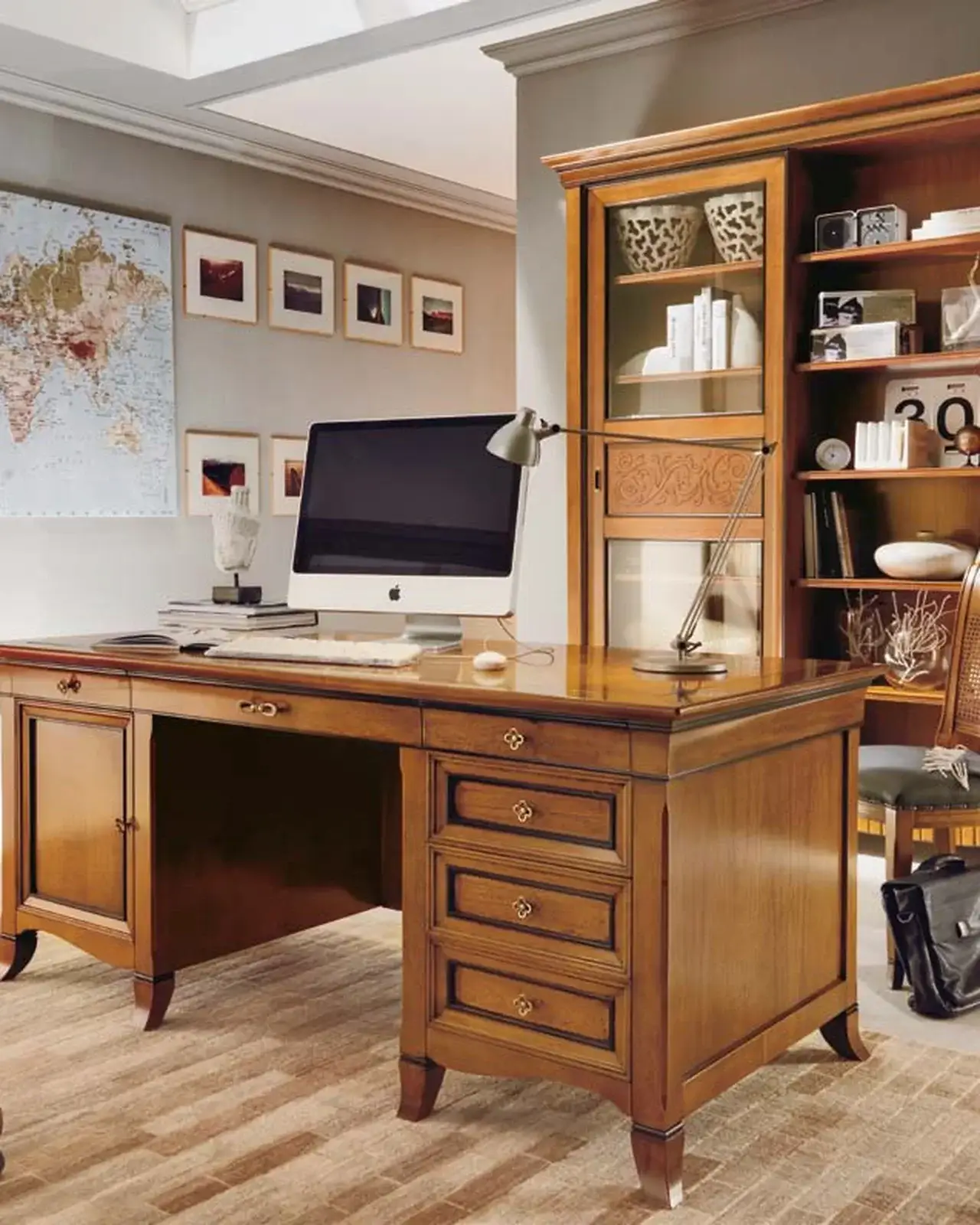 New Deco Desk, Leather Top by Francesco Pasi, luxury executive desk