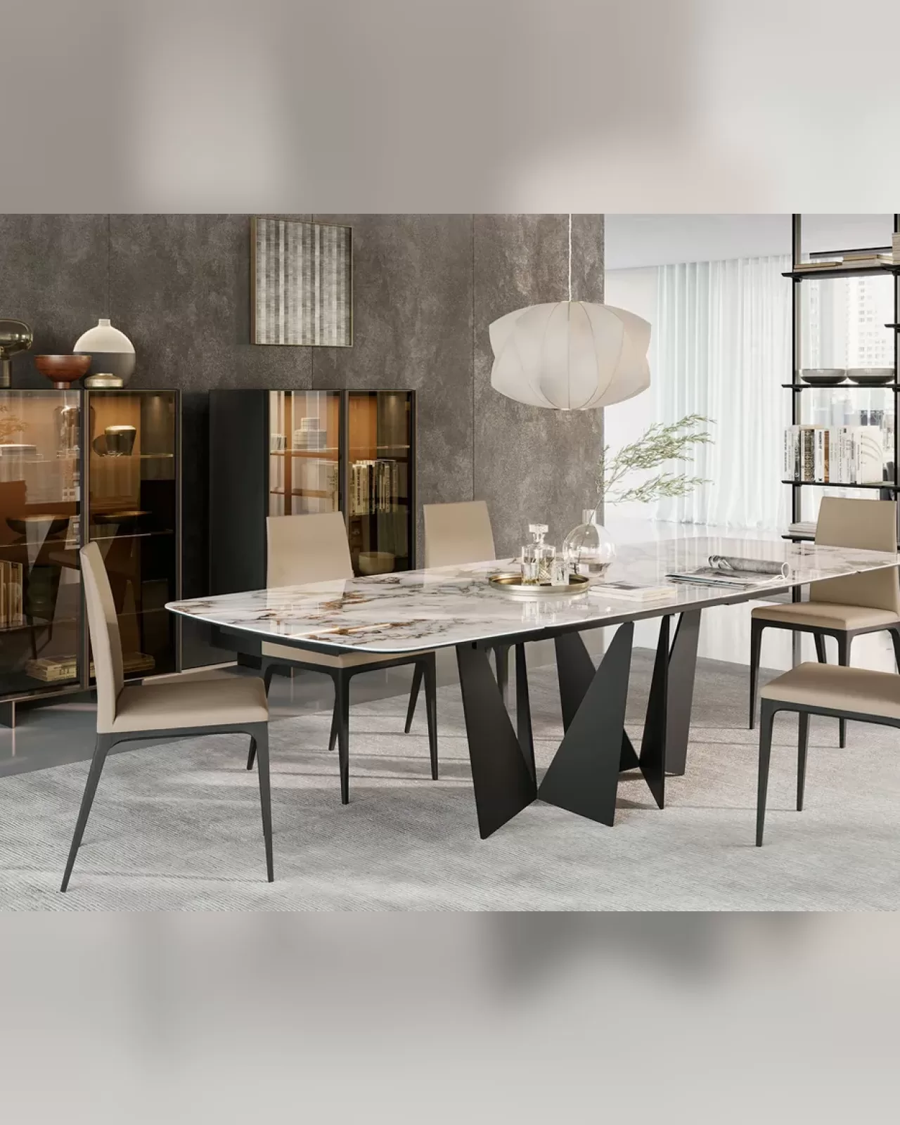 Eiffel Dining Table by Dall'Agnese, contemporary dining table on a sculptural base