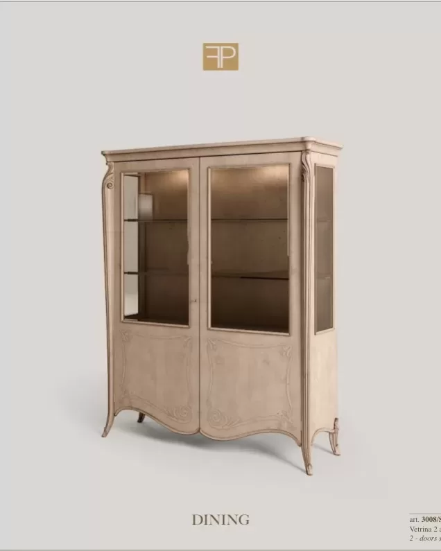 Opera Shaped Silver Cabinet, luxury living room furniture