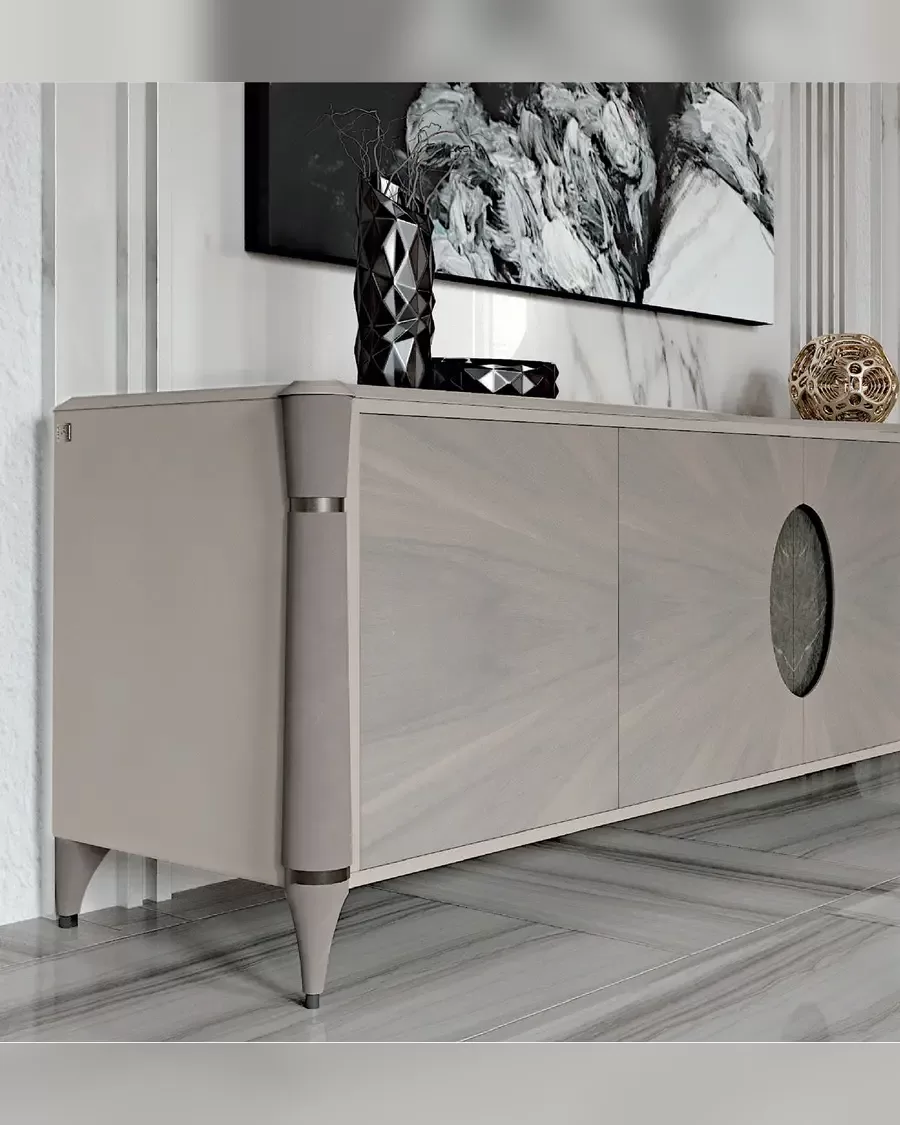 Ellipse Sideboard with Marble Oval by Francesco Pasi, luxury dining room furniture