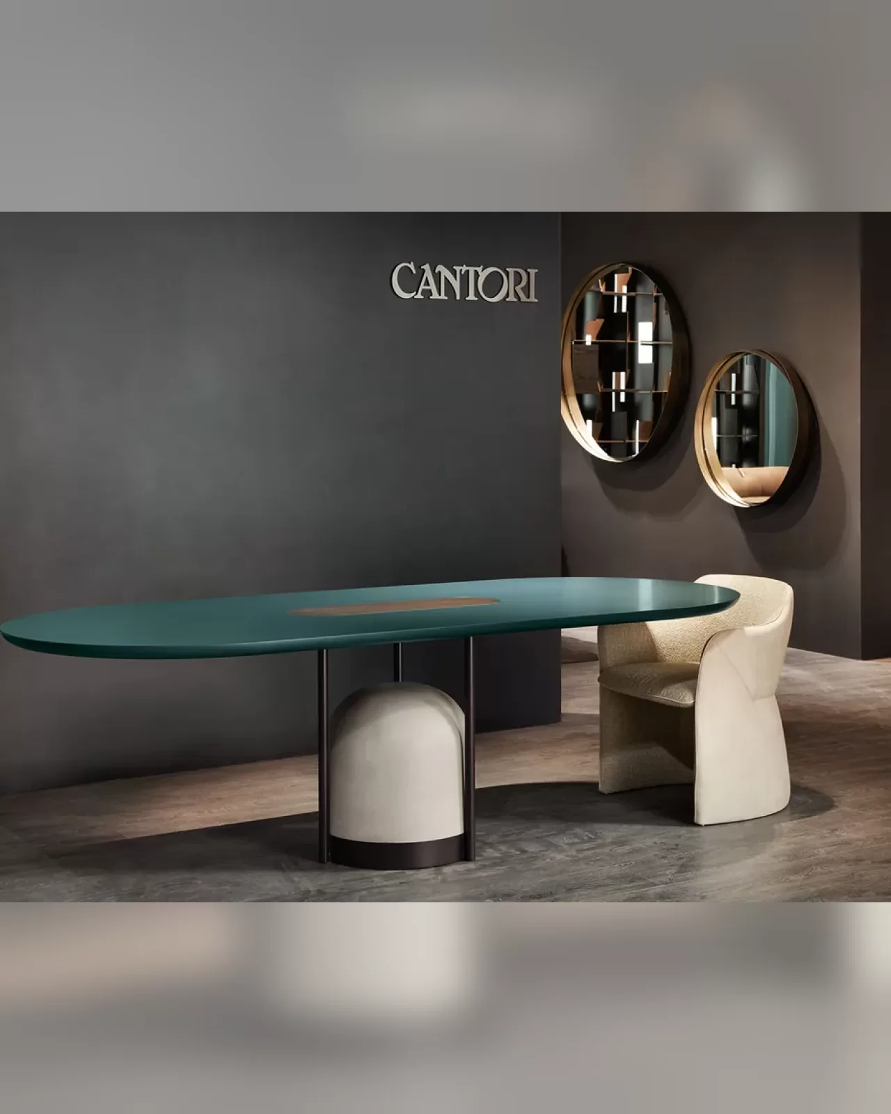 Arcano Dining Table by Cantori, round dining table