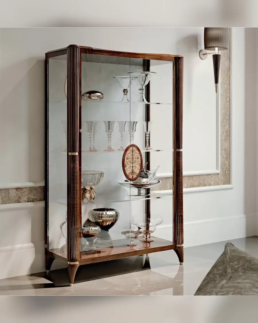 Ellipse Two-Door Glass Cabinet by Francesco Pasi, glass display cabinet 113 cm wide
