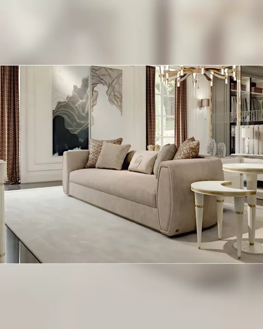 Ellipse Sofa with Rounded Arms by Francesco Pasi, luxury sofa design