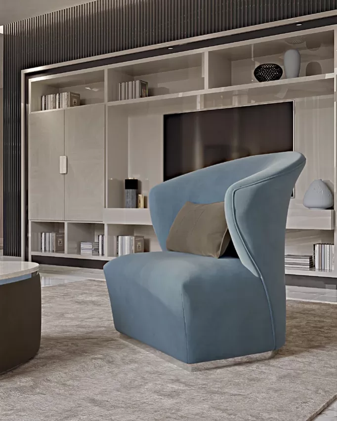 Icon Armchair by Francesco Pasi, to pair with a sectional sofa with chaise