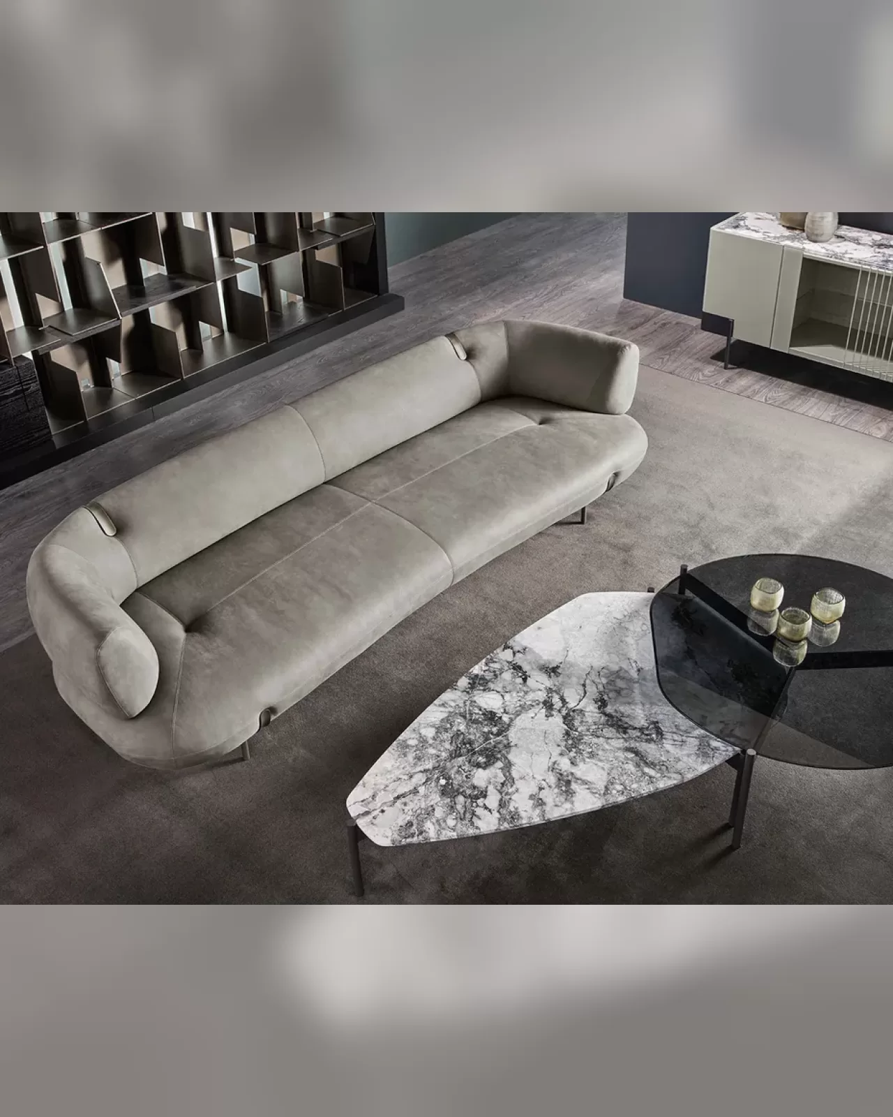 Johnson Sofa by Cantori, leather sofa for a luxury living room