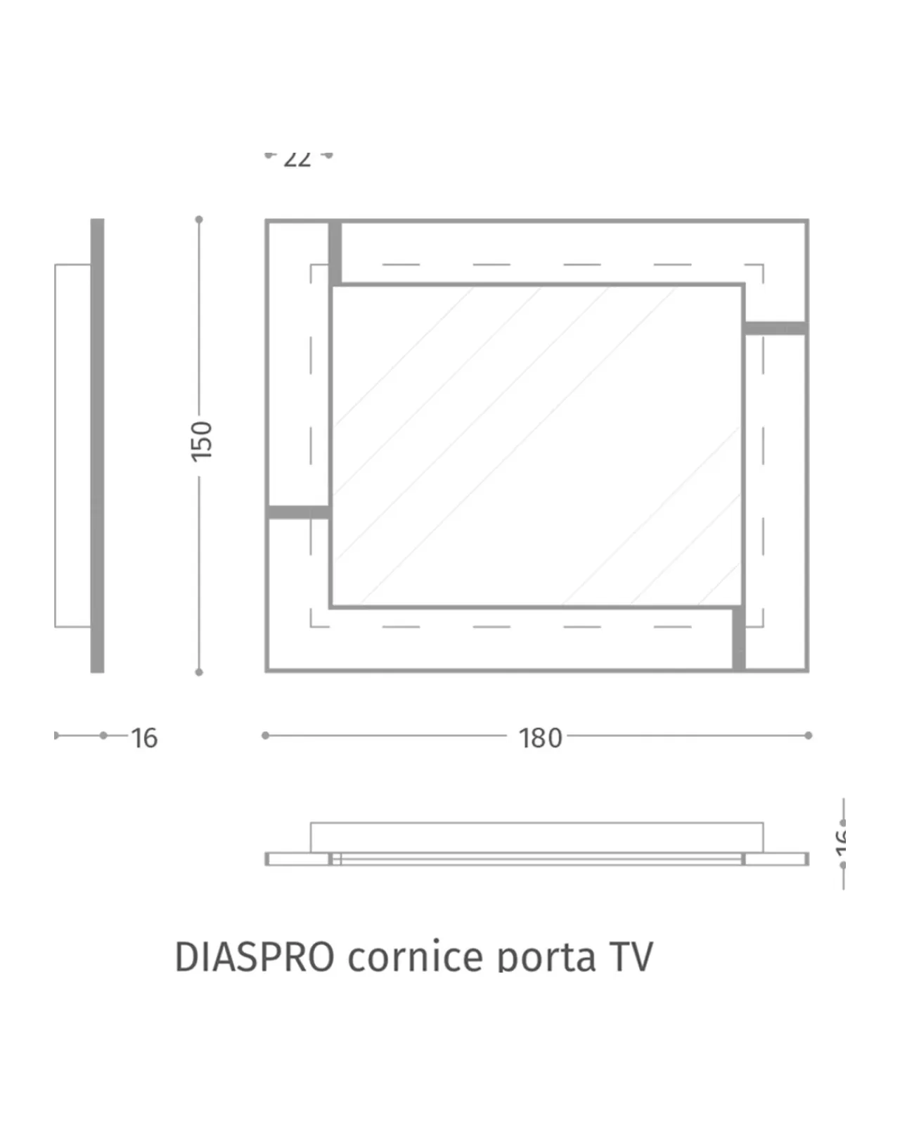 Cornice TV Diaspro di Epoque, porta TV moderno