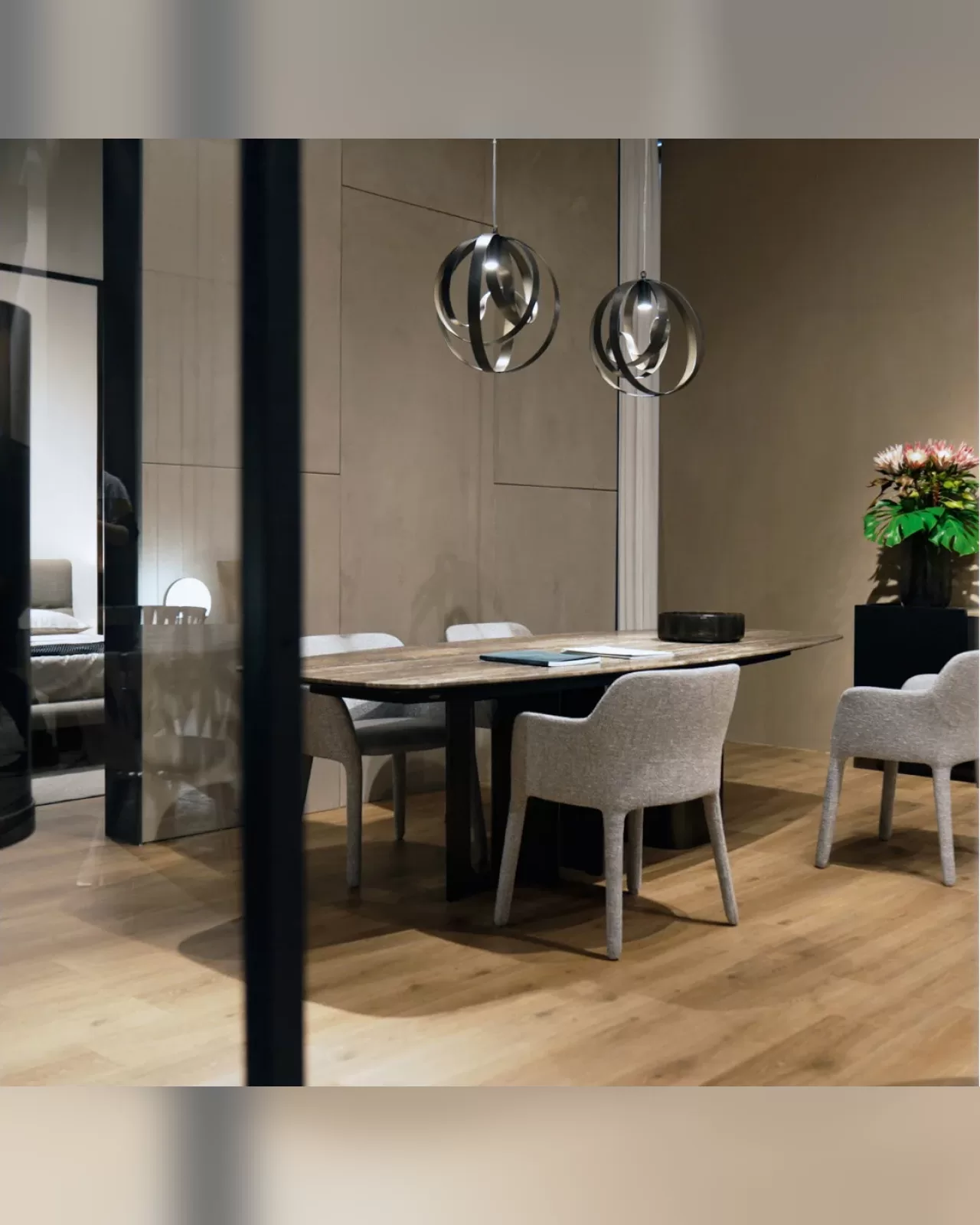 Katerina luxury dining chair by Cantori upholstered in fabric or leather, exclusive dining furniture