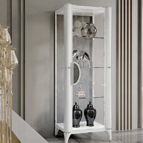 Modern Dining Room, Ellipse One-Door Glass Cabinet by Francesco Pasi