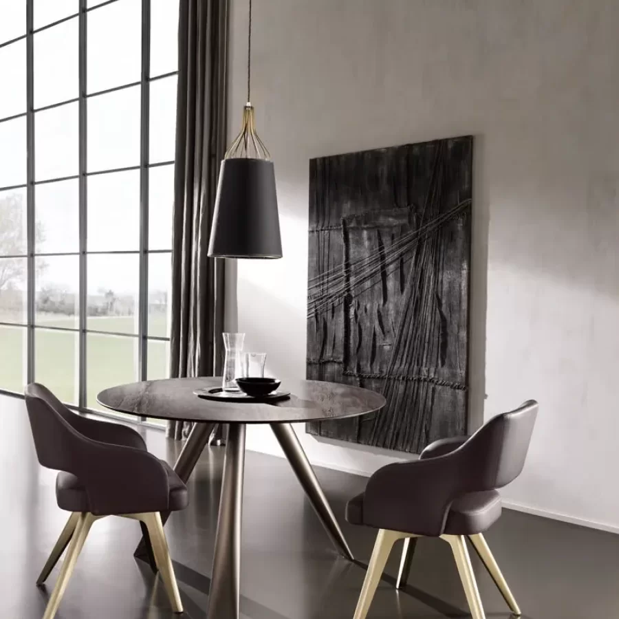 Adria Dining Chair by Cantori, luxury Italian furniture for the dining room, in leather