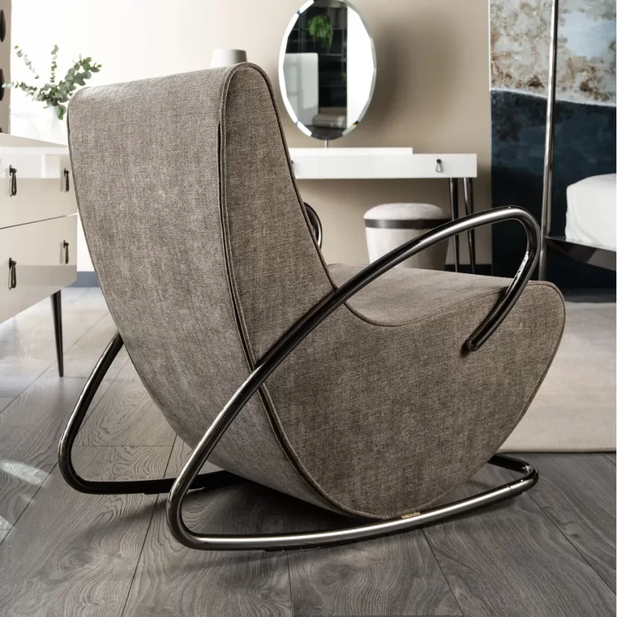 Camilla Rocking Armchair by Cantori, Italian furniture company for the living room