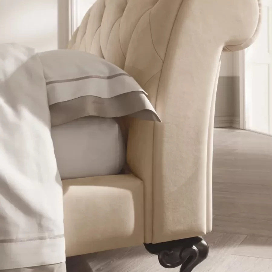 George Bed by Cantori, luxury bedroom furniture, classic padded double bed