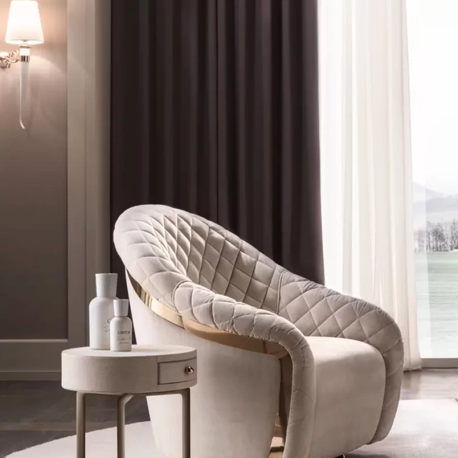 Portofino Armchair by Cantori, Italian furniture company for the living room, in leather