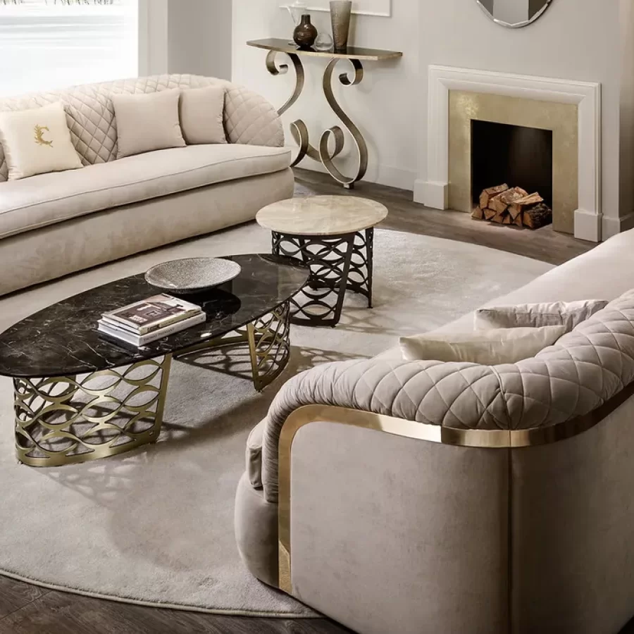 Portofino Sofa by Cantori, modern Italian couch for the living room, in velvet