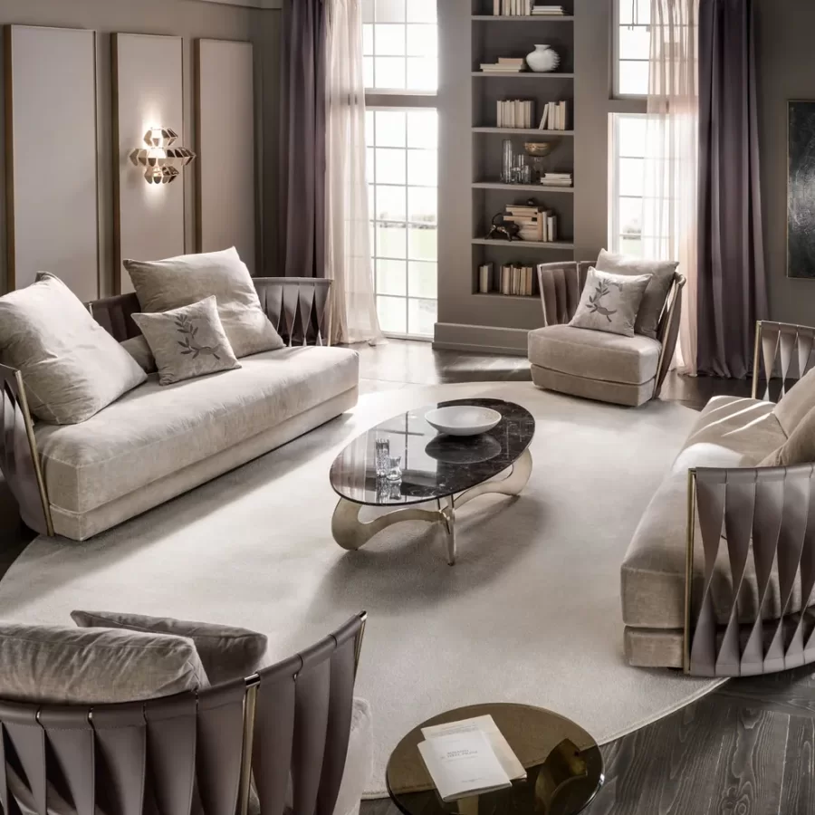 Twist Sofa by Cantori, Italian furniture company for the living room, in velvet