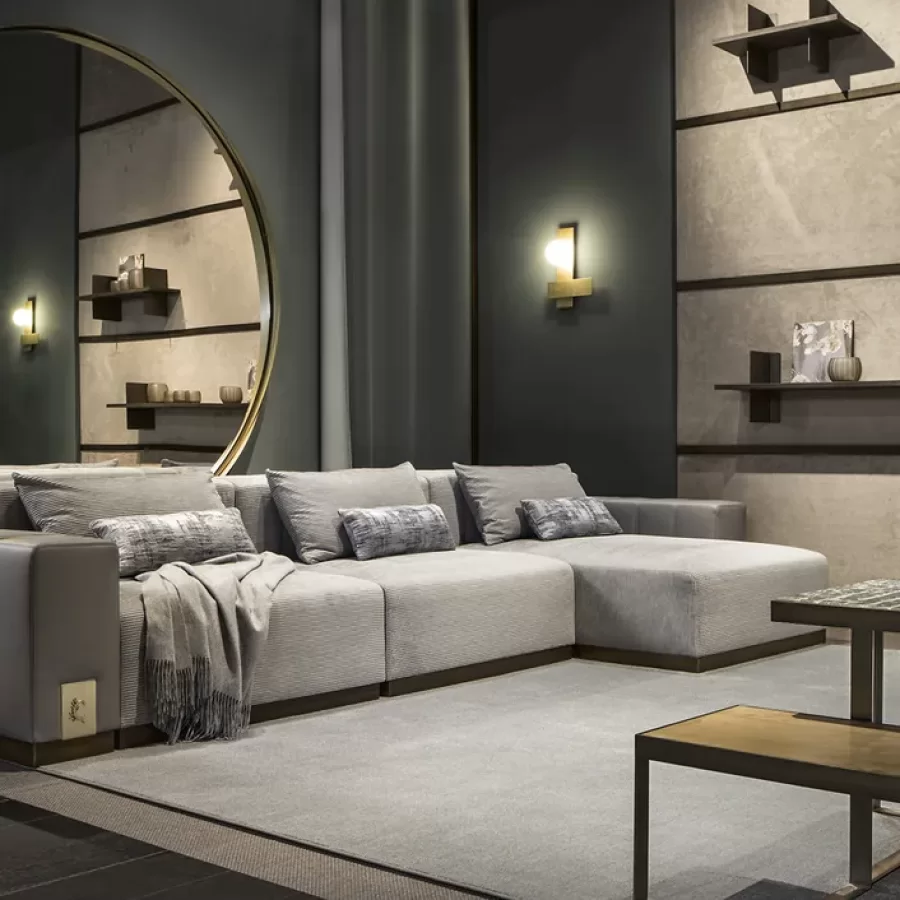 Vietri Modular Sofa by Cantori, Italian furniture company for the living room, in velvet