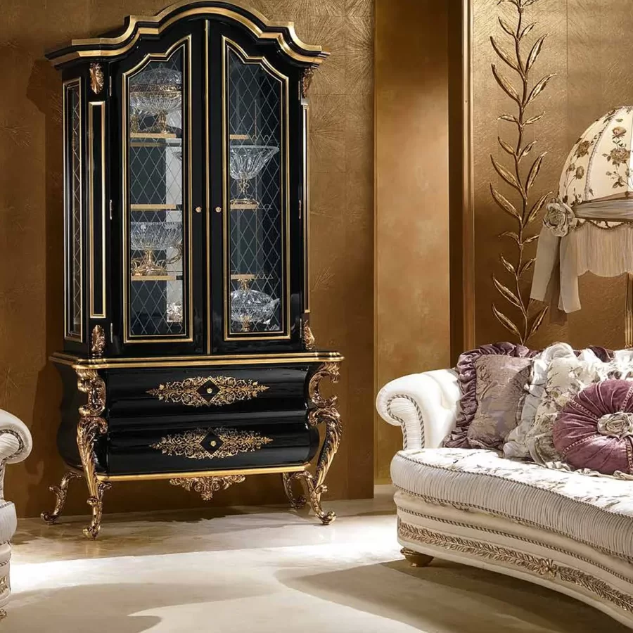 Display Cabinets for a classic villa, Aida Two-Door Showcase AD018 by Cappelletti