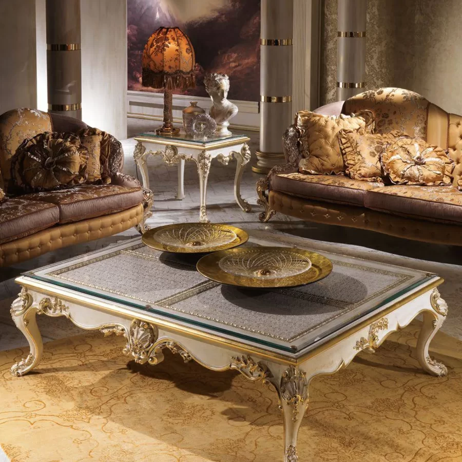 Royal Coffee Table RY174 by Cappelletti, gold coffee table, 175 cm wide