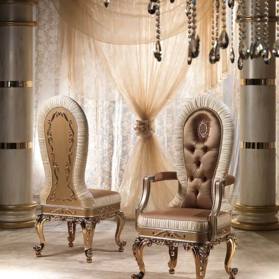 Royal Wooden Dining Chair N25015 by Cappelletti, classic dining room furniture, 56 to 62 cm wide
