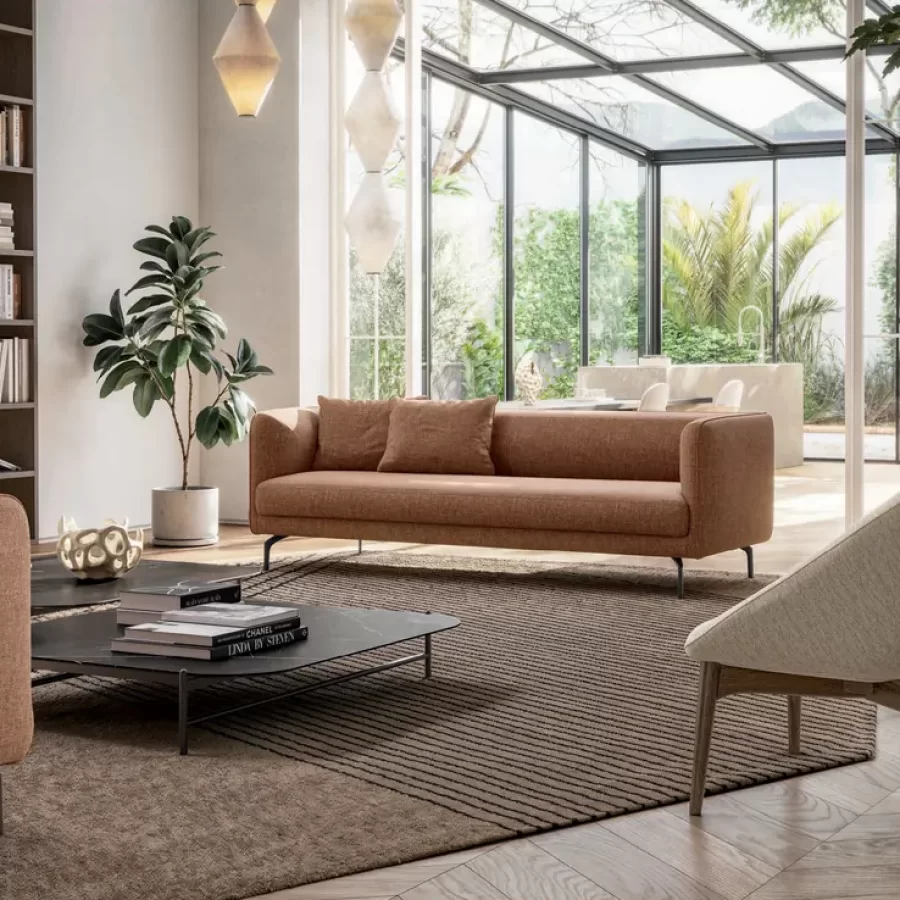 Panama Sofa by Dall'Agnese, Italian leather sofa, up to 242 cm wide