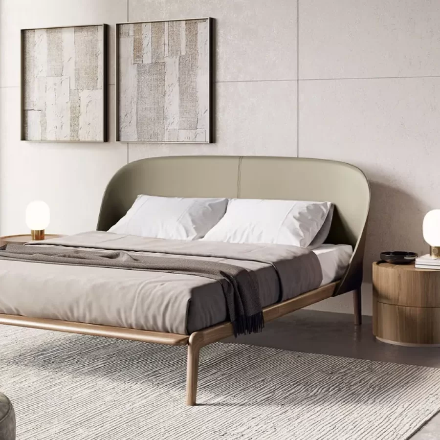 Tamago Bed by Dall'Agnese, Italian bed, for 160 or 180 x 200 cm mattresses
