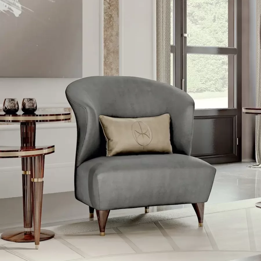 Ellipse Half-Moon Side Table by Francesco Pasi, Lilium Living Room: 24K Gold-Plated Metal and Soft Modern Seating