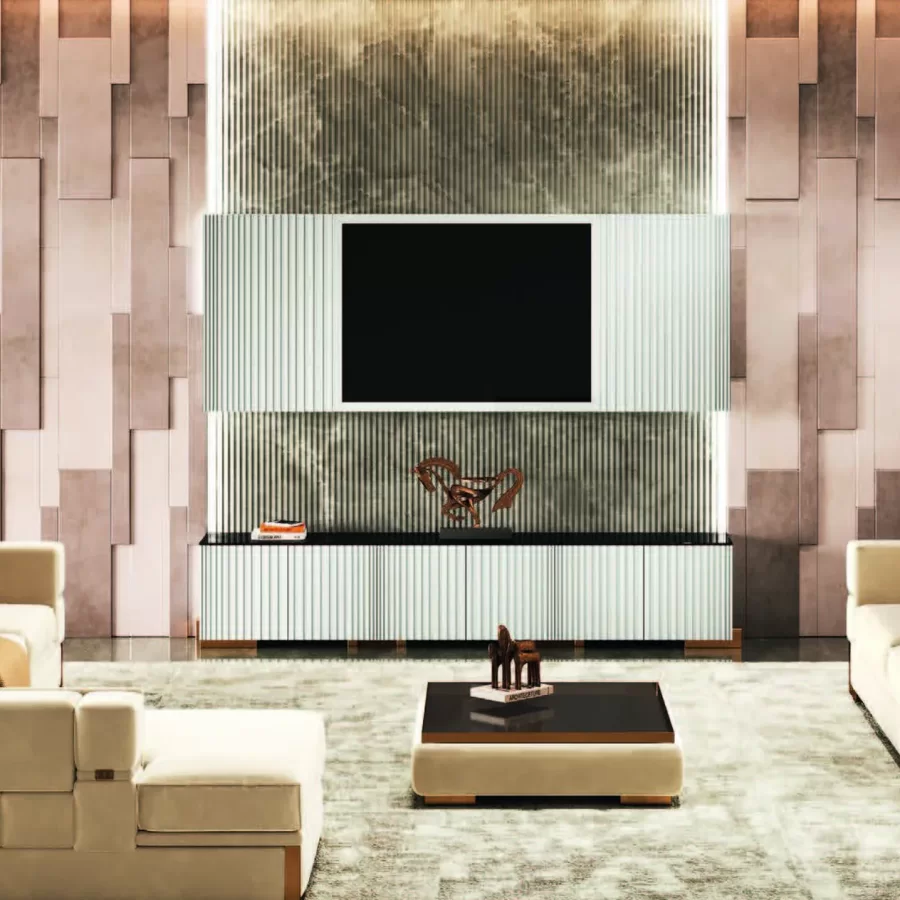 Condrite TV Unit by Epoque, luxury living room furniture, glass top, TV stand