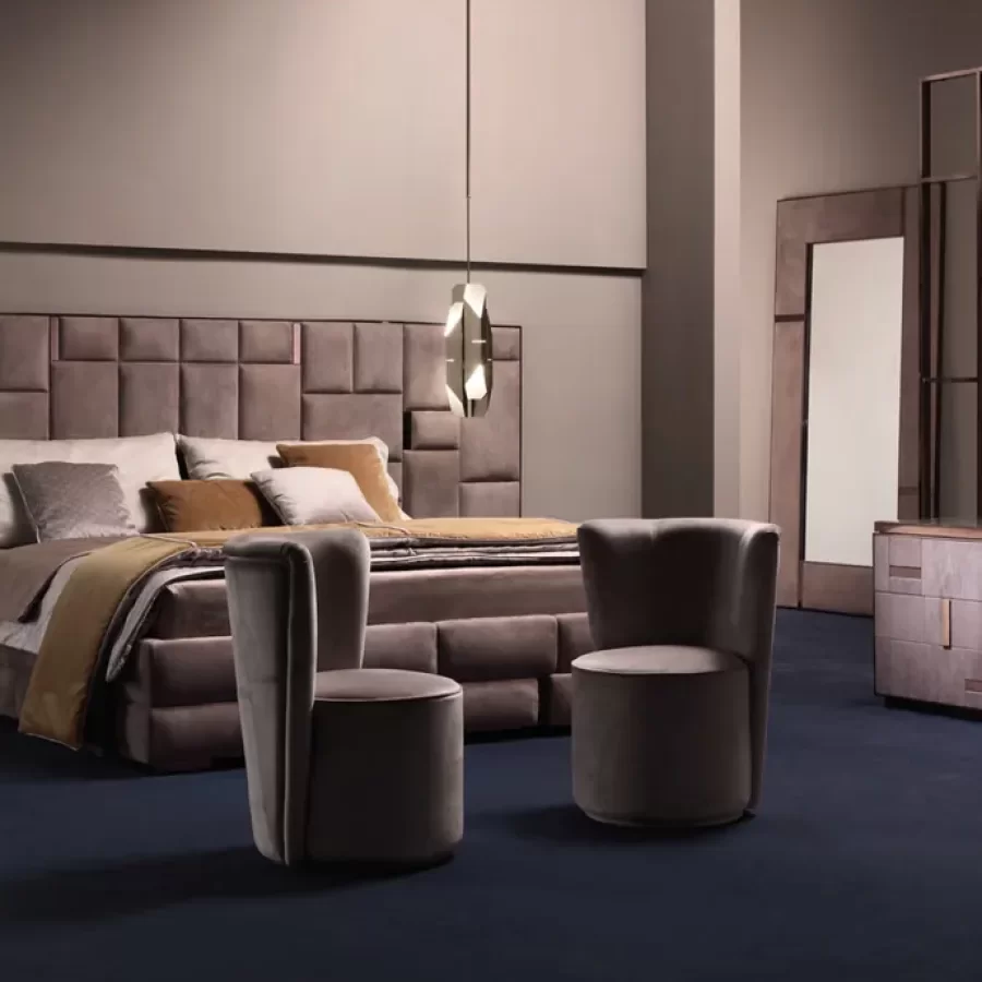 Cromo Bed by Epoque, designer bed, for 160 x 190 or 180 x 200 cm mattresses