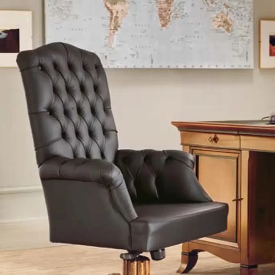 New Deco Capitonne Leather Armchair by Francesco Pasi, luxury armchair, 70 cm wide