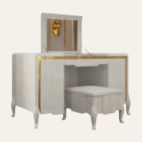 Ocean Vanity Table, Fully lacquered facade