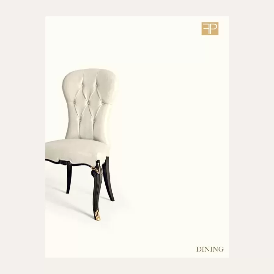 Opera Upholstered Carver Chair with Capitonne Backrest by Francesco Pasi, formal dining room, 64 cm wide