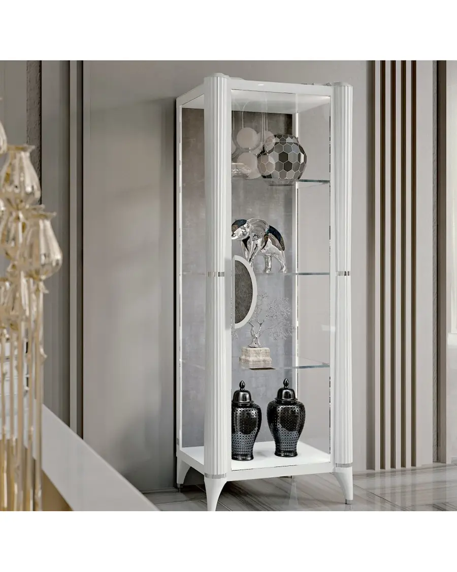 Ellipse One-Door Glass Cabinet by Francesco Pasi, Italian furniture manufacturer for the living room