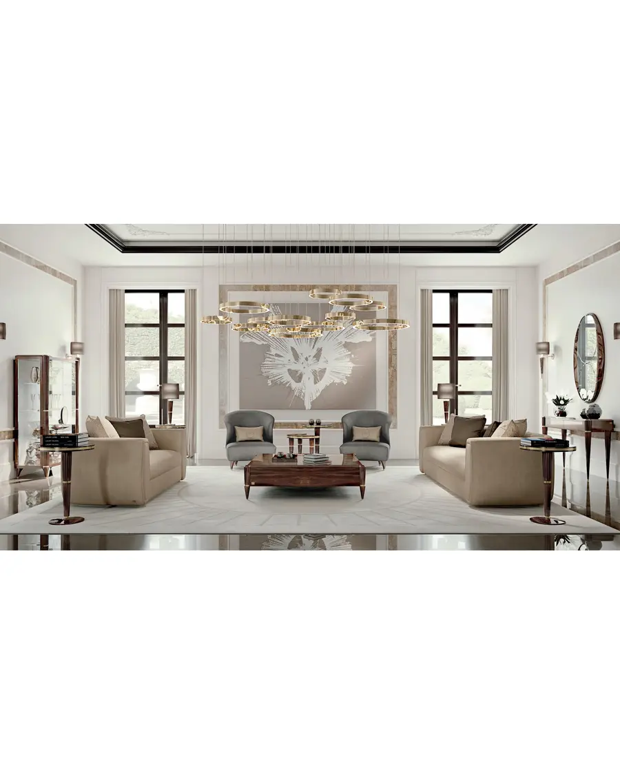 Ellipse Shaped Armchair by Francesco Pasi, luxury living room furniture, in leather
