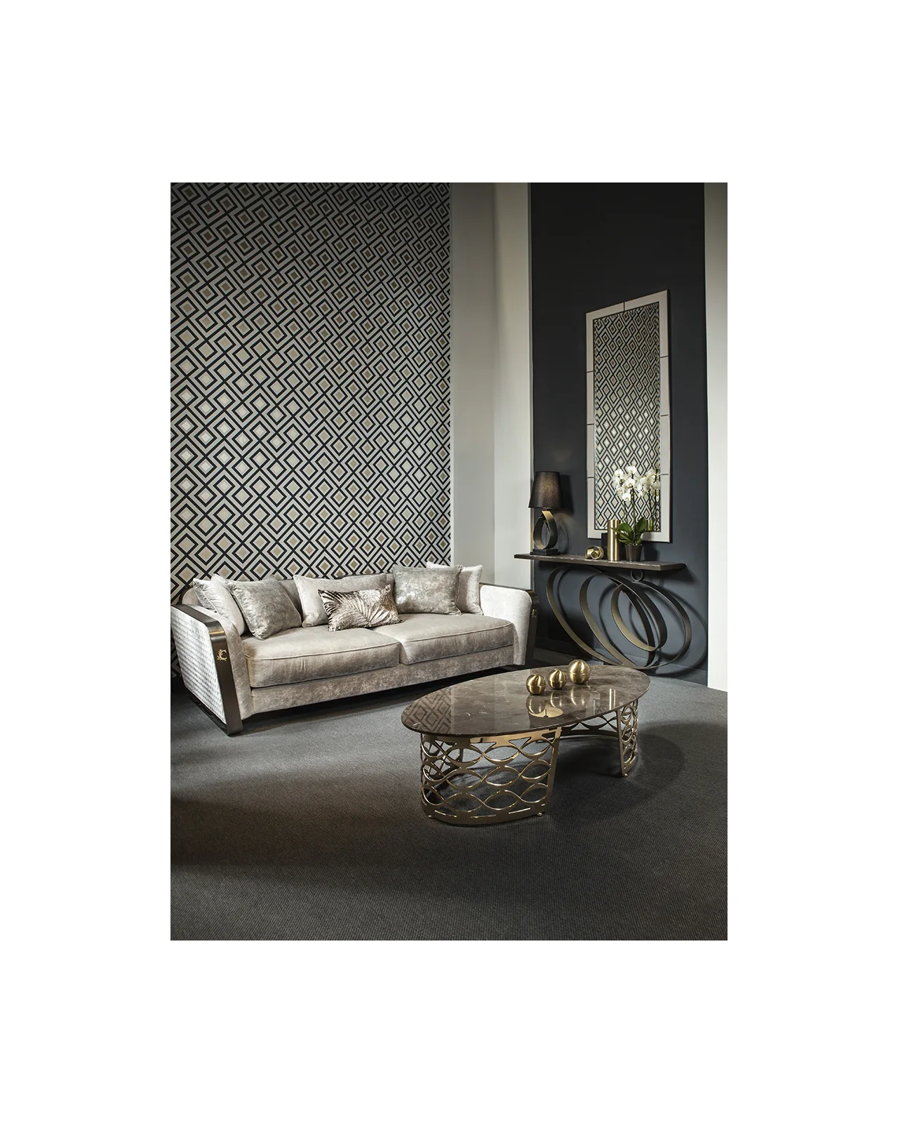 Isidoro oval coffee table by Cantori, in an interior setting, photo 4 of 4