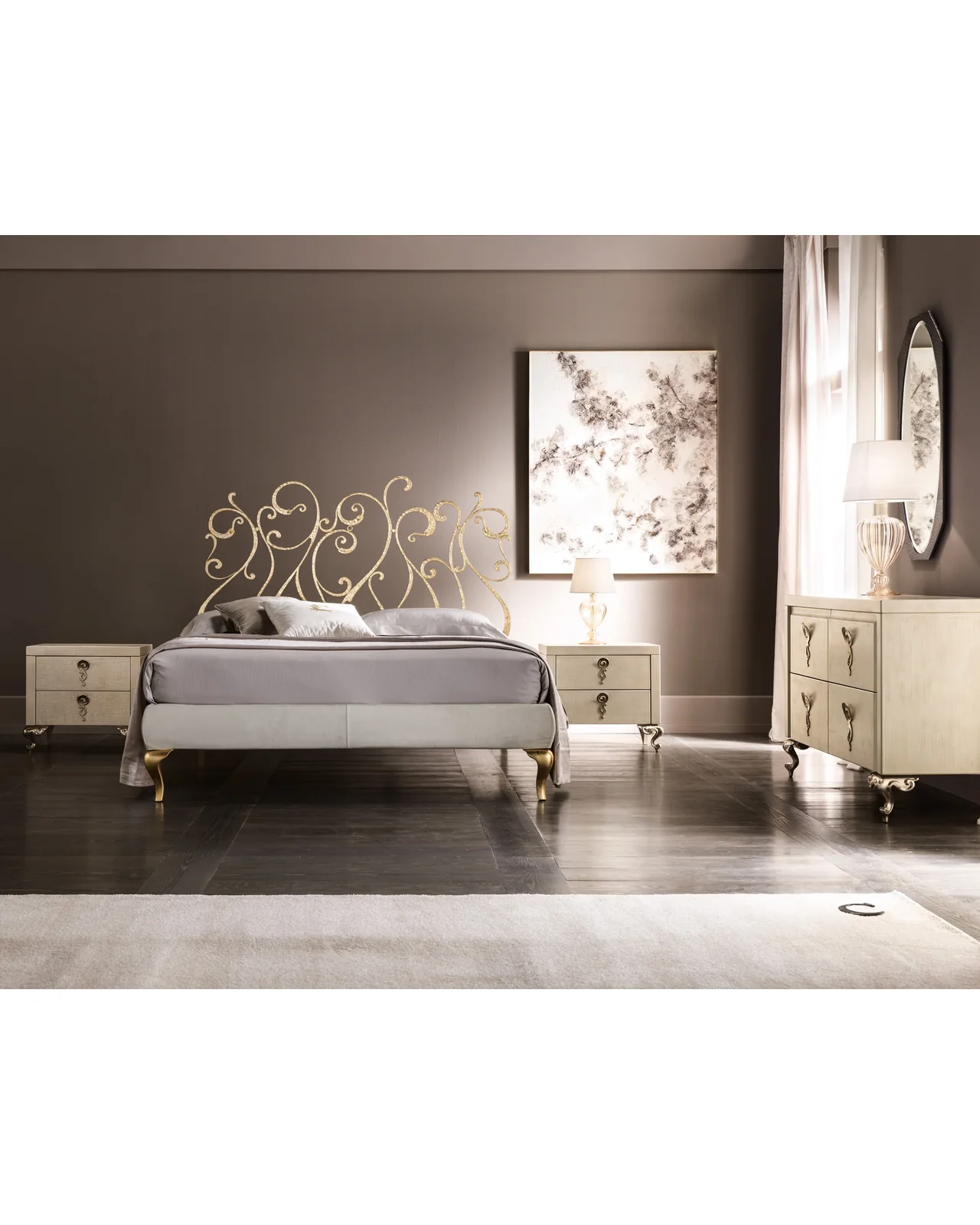 Letto Klimt di Cantori, in ambiente, foto 3 di 3, catalogo Nobili Design