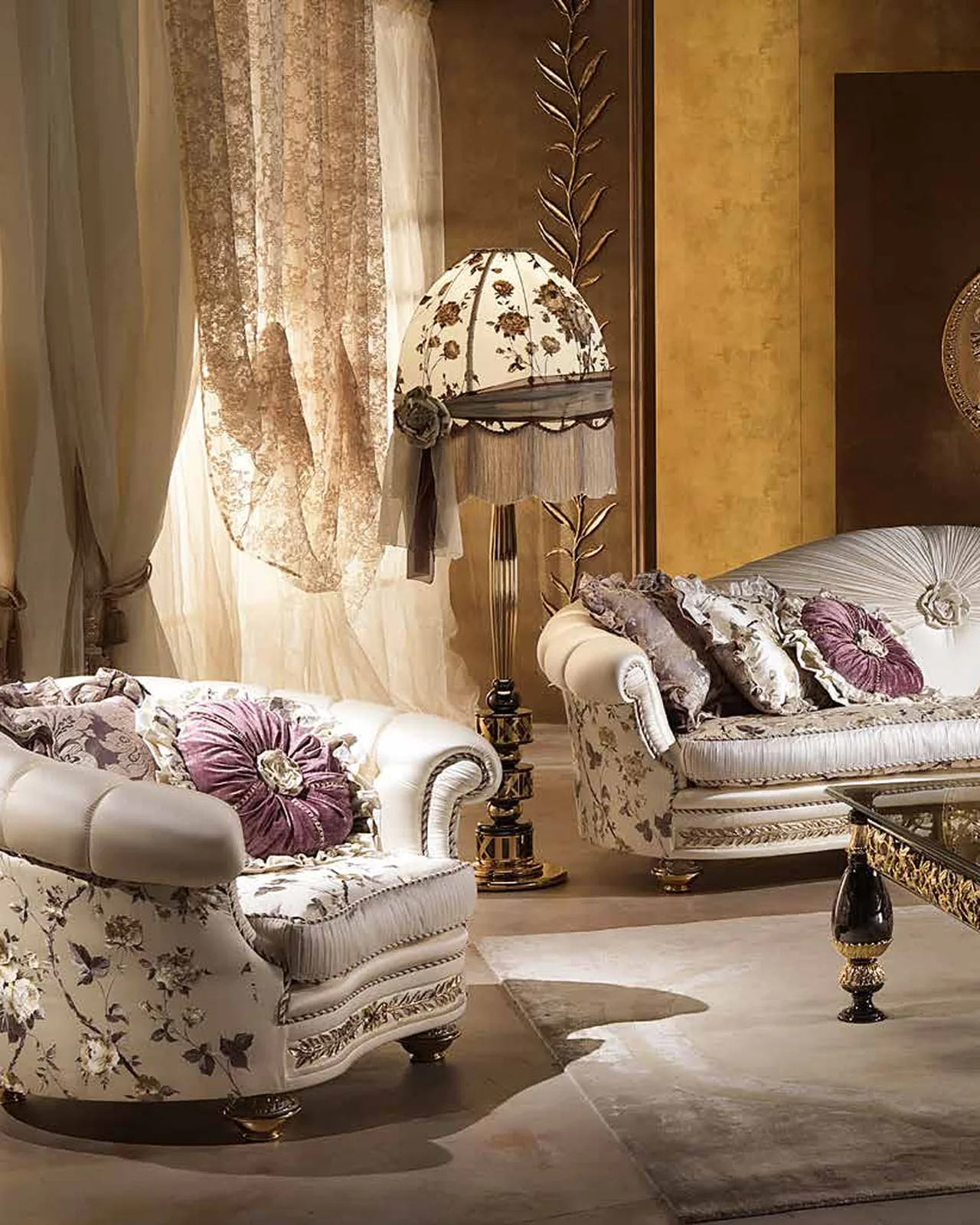 Aida Three-Seater Sofa AD073, Cappelletti Aida collection, classic Italian sofa in a classic living room setting, photo 3 of 3