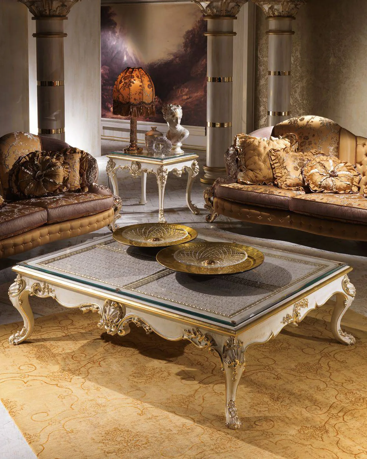 Tavolino laterale Royal RY175, collezione Royal di Cappelletti, tavolino laterale classico italiano in un soggiorno classico, foto 2 di 2