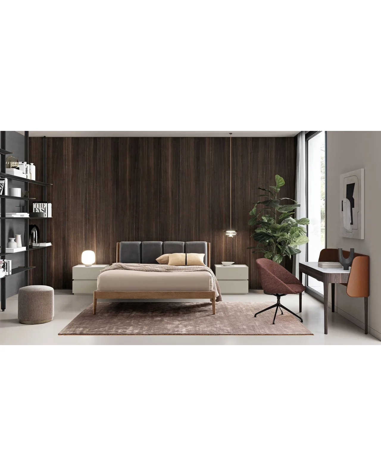 Millerighe bed by Dall'Agnese, in an interior setting, photo 7 of 7, Nobili Design catalog