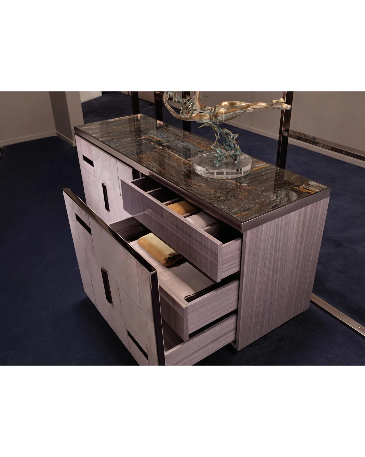 Cromo Dresser by Epoque, in a bedroom setting, photo 2 of 3, Nobili Design catalog
