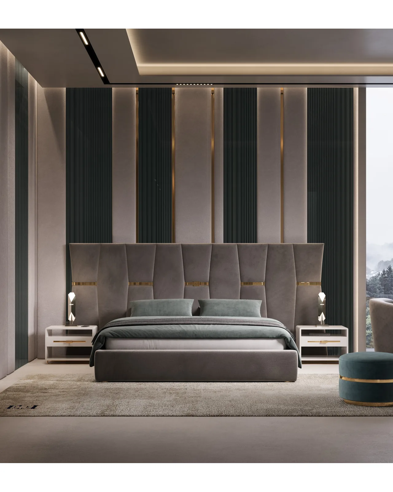 Letto Epidote di Epoque, in una camera da letto arredata, foto 4 di 6