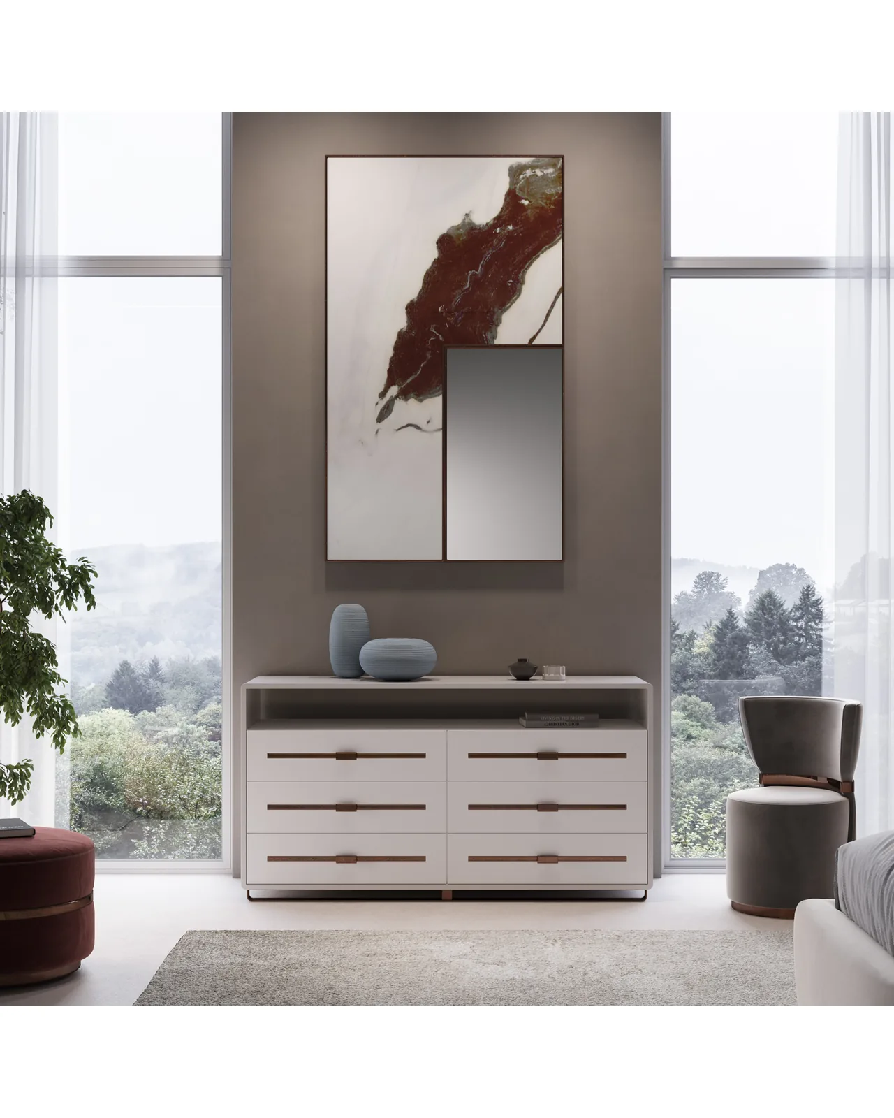 Epidote Dresser by Epoque, in a bedroom setting, photo 2 of 4, Nobili Design catalog