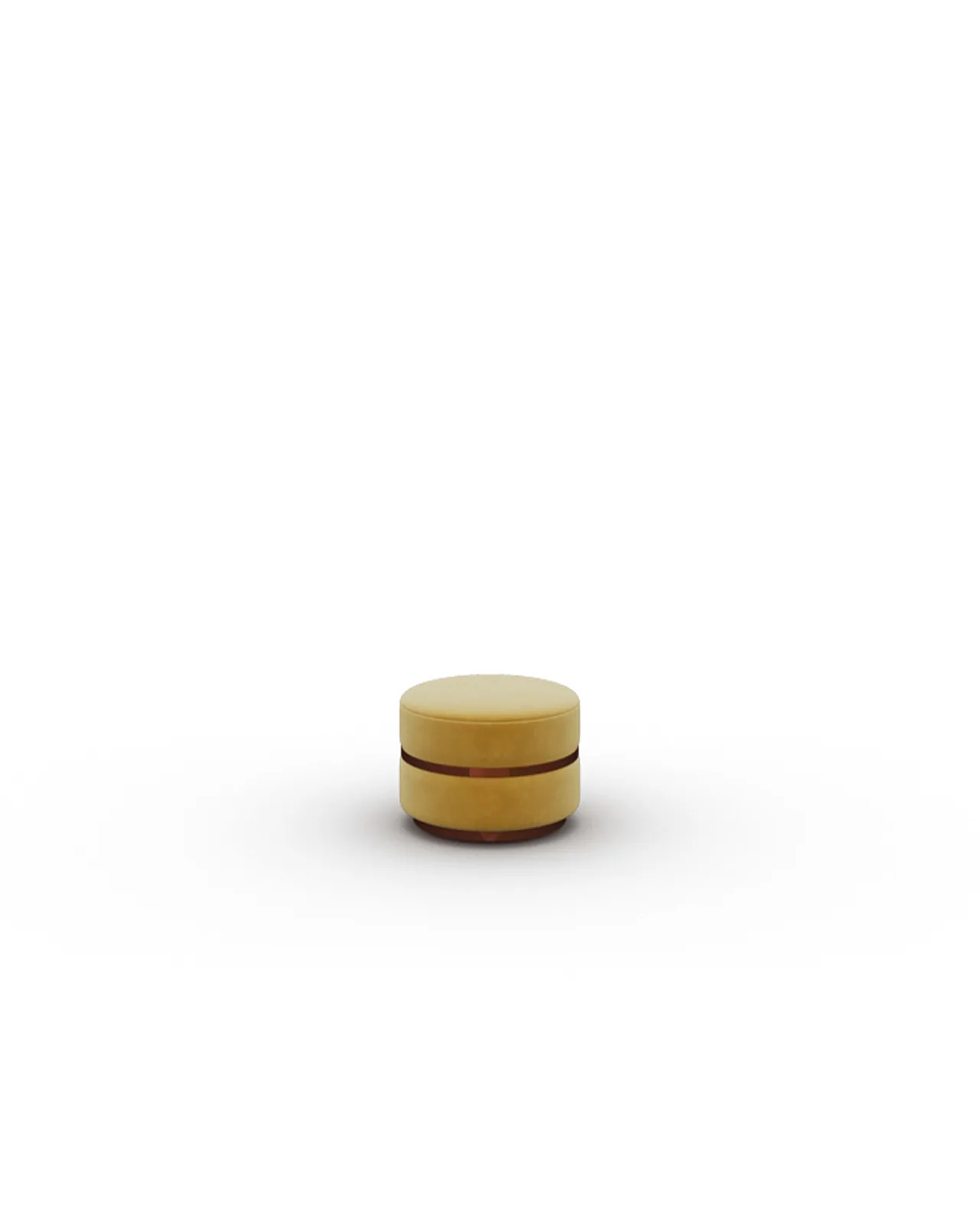 Pouf Florite di Epoque, collezione Exence Expanse, pouf in tessuto o pelle, vista in studio, foto 1 di 3