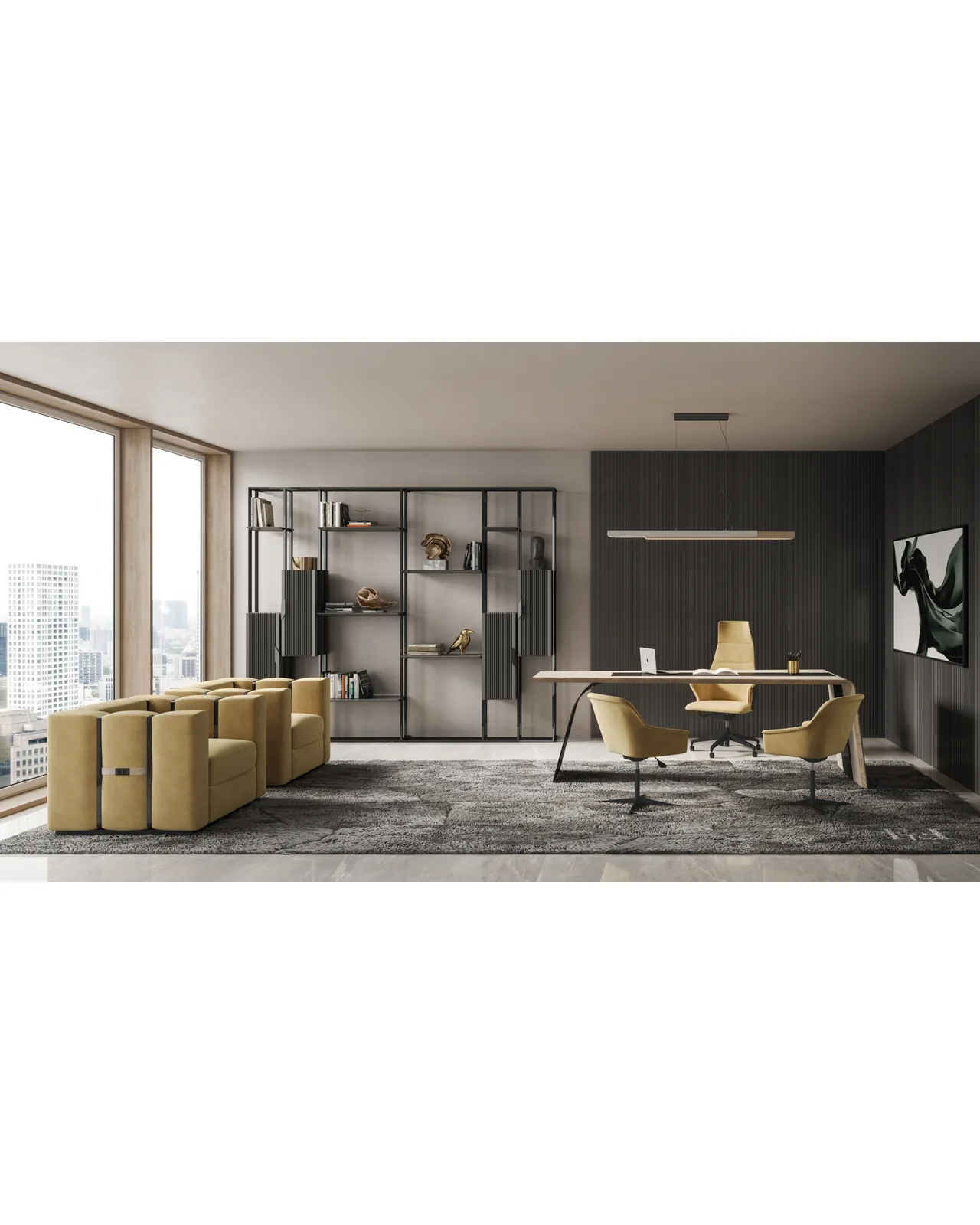 Sedia da ufficio Merak Plus di Epoque, collezione Exence Expanse, sedia da ufficio italiana in uno studio moderno, foto 2 di 2