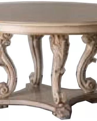 Gran Guardia Round Table with Carved Legs by Francesco Pasi, hand-carved cherry furniture for the dining room