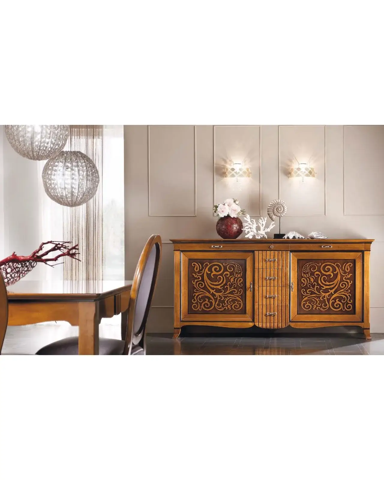 New Deco Sideboard with Natural Bicolor Panels – Francesco Pasi New Decò, in a living room setting
